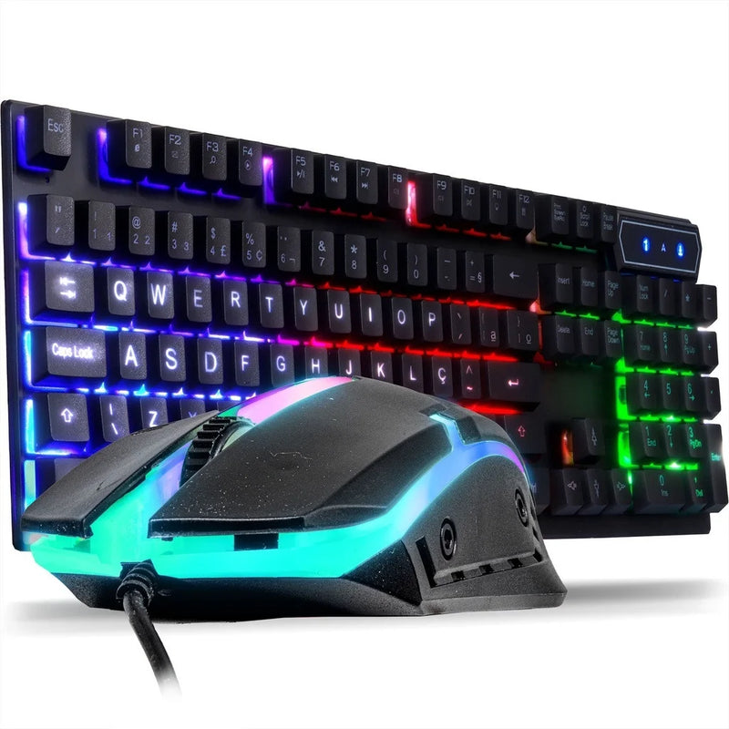 Kit Gamer Teclado Semi Mecânico + Mouse 3200 DPI